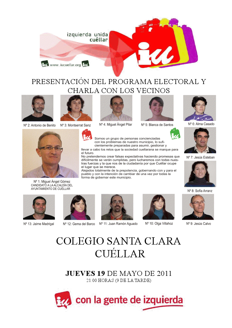 Cartel de la reunión en el Colegio de Santaclara